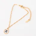 Minimalist 18K gold plated stainless steel Gemini zodiac shell pendant bracelet for women. - Gemini