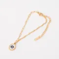 Stainless steel 18K gold plated Cancer zodiac bracelet with white shell pendant for women - Cancer