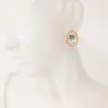 pendientes de botón de acero inoxidable con conchilla y flor de nacimiento de julio - Julio - Jazmín de agua