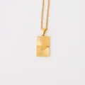 Collar con colgante rectángulo signo zodiacal Leo chapado en oro 18k moda joyas chic - Leo