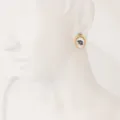 Pendientes de concha de signo zodiacal Virgo ovalados chapados en oro 18K de acero inoxidable - Virgo
