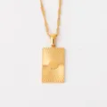 Colgante rectangular de zodiaco Virgo en acero inoxidable chapado en oro 18k para mujeres moda. - Virgo