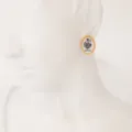 Acero Inoxidable Bañado En Oro 18K Septiembre Floral Oval Pendientes Mujer - Septiembre-Ipomoea