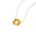 Detalle de joyería de collar de perlas de imitación con colgante de flor dorada - Estilo de cuentas con flores 3D y perlas (Estilo 2)