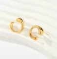 Gold irregular geometric stud earrings minimalist fashion chic modern daily accessories - Irregular Hollow Streamline C-Shaped Studs