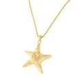 Collar con colgante de estrella de mar bañado en oro con cadena retorcida, joyería elegante. - Collar con Colgante de Estrella de Mar