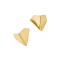 Pendientes geométricos dorados, diseño plegado único con acabado cepillado y pulido elegante. - Estilo Origami Geométrico Tridimensional (Estilo 5)