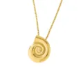 Elegante collar con colgante de concha en espiral bañado en oro 18K, estilo chic. - Collares de hilo trenzado