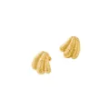 Chic pendientes de botón de acero inoxidable chapado en oro 18k martillado joyería de moda mujer - Estilo de Racimo de Múltiples Pétalos (Estilo 1) / Dorado