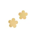 Pendientes de botón de flor cepillada mate dorada, joya floral geométrica elegante. - Estilo Flor Mate Cepillada (Estilo 12)