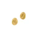 Pendientes de tuerca de acero inoxidable chapado en oro 18K martillado, diseño de nicho chic. - Estilo de Onda Orgánica Aerodinámica (Estilo 2) / Dorado