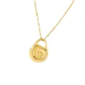 Collar con colgante de candado de concha de acero inoxidable bañado en oro mujer - Collares con colgante de cierre de rosca