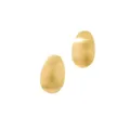 Pendientes de tuerca ovalados irregulares cepillados de acero inoxidable dorado - Estilo Ovalado Irregular Cepillado (Estilo 3)