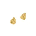 Pendientes de tuerca en forma de lágrima martillada dorada, diseño de hoja escultural. - Estilo de Hoja de Vena de Lágrima (Estilo 3) / Dorado