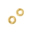 Pendientes de aro de donut de acero inoxidable texturizado dorado, joyería geométrica. - Estilo Aro Texturizado Irregular (Estilo 4)
