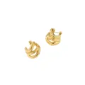 Pendientes de aro gruesos chapados en oro para mujer, elegantes joyas de acero inox. - Estilo Entrelazado Multicapa