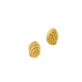 Boucles d'oreilles clous texturées dorées pour femmes, bijoux en acier inoxydable 18K. - Style Ride 3D Irrégulière (Style 5) / Or