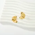 Orecchini geometrici dorati plissettati minimalisti, design chic in acciaio inossidabile. - Ventaglio Pieghevole Geometrico (Stile 6)