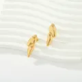 Pendientes minimalistas de acero inoxidable chapado en oro 18k con diseño de gota. - Geometrico Creativo Espejo
