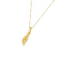 Collar con colgante de mano de acero dorado con circonita blanca brillante mujer - Estilo Mano Sujetando Strass
