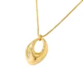 Collar con colgante de acero inoxidable bañado en oro y pequeños cristales, joya elegante. - Colgante Geométrico Hueco Micro-incrustado