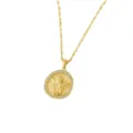 Collar con Colgante de Ángel Dorado de Acero Inoxidable con Circonita Joyas para Mujer. - Estilo Ángel Relieve