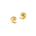 Pendientes geométricos irregulares chapados en oro de 18K en acero inoxidable, joyas elegantes. - Estilo Aerodinámico de Doble Lazo Irregular