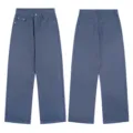 Clásico jean gris azulado de pierna ancha, pantalón casual recto y holgado retro americano para uso. - S / Bottoms / Azul Francés