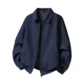 Clásica chaqueta Harrington de estilo americano para hombre y mujer, look casual vintage. - 3XL / Tops / Azul