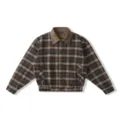 Vintage ruiten jas voor dames en heren, retro korte mantel met revers, stijlvolle herfstbovenkleding. - 3XL / Tops / Mocha Bruin