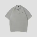 Polo Uomo Casual a Maniche Corte in Grigio con Collo a Risvolto e Ricamo Estate Top - 3XL / Top / grigio melange