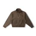Bruine vintage korte werkjas casual opstaande kraag retro gewaxed leder stijl jas M - 3XL / Tops / Koffie
