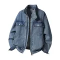 Veste en jean vintage pour homme, manteau de travail bleu, vêtement streetwear variante bleu XL - 3XL / Hauts / Bleu