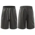 Men's Summer Casual Loose Straight Shorts Solid Color Drawstring Pocket Basic Shorts - 28 / Bottoms / Dark Gray