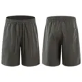 Dark grey casual shorts, loose fit Tencel linen summer five-point trousers for men. - 28 / Bottoms / Dark Gray