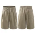 Men's Summer Casual Shorts Lightweight Solid Color Loose Straight Fit Drawstring Waist - 28 / Bottoms / Khaki