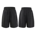 Men's casual ice silk shorts loose straight quick dry summer five-point trousers variant - 28 / Bottoms / Black
