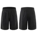 Summer thin tencel linen loose casual black shorts with elastic drawstring waist for men. - 28 / Bottoms / Black