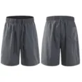 Men's Dark Grey Ice Silk Casual Shorts Loose Fit Straight Leg Summer Five-Point Pants - 28 / Bottoms / Dark Gray