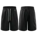 Men summer casual black shorts loose fit basic straight leg trousers comfortable wear. - 28 / Bottoms / Black