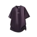 Maglietta estiva casual a maniche corte ampia, design minimalista con sensazione di fresco. - Taglia M / Top / Viola scuro