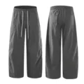 Heren Zomer Sneldrogende Losse Casual Cargo Broek in Donkergrijs Model Varianten - 28 / Bottoms / donkergrijs