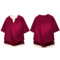 Burgundy and beige fake two-piece short sleeve polo shirt for casual neutral summer wear - Wine Red and Apricot