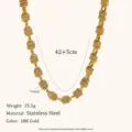 Collana girocollo spessa in acciaio inossidabile dorato gioielli donna moda quotidiana 45cm - 7.6mm Larghezza