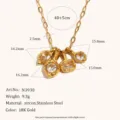 Collana Ciondoli Multipli Zircone Acciaio Inossidabile Oro 18K Martellato 40+5cm - Oro (N3930_Gold)