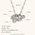 Collana con ciondoli multipli in acciaio inossidabile oro 18K, gioiello geometrico. - Argento (N3930_Silver)