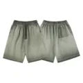 Men's vintage gradient tie-dye casual streetwear loose fit knee-length shorts summer - S / Bottoms / Grey Green
