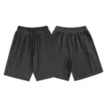Vintage washed casual shorts for men, loose fit streetwear gym shorts with drawstring. - S / Bottoms / Grey & Black