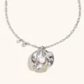Chic metal flower pearl necklace for women, stylish beach vacation jewelry accessory. - Irregular Flower Silver Style (N3544_Silver)
