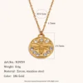 Collier Femme en Acier Inoxydable Plaque Or 18K Pendentif Abeille Zircone Cristaux Chic - Or 18K - Strass Blanc (N3959_GW)